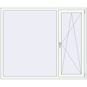 Металопластикове вікно 1800x1500 мм Двостулкове (комплектація: За замовчуванням). Вид зсередини Купити Вікна 1800x1500 мм REHAU Brillant-Design Білий (RAL 9016) з двох сторін