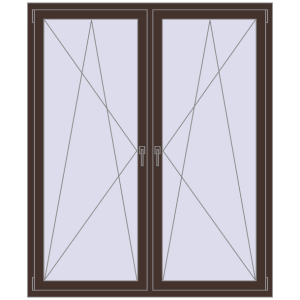 Купити Вікна 1500x1800 мм Altest Pony 375 RAL 8017 Chocolate brown з двох сторін