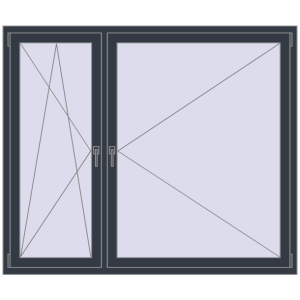 Купити Вікна 1740x1470 мм REHAU SYNEGO MD ANTHRACITE_GREY_STRUKTURAL з двох сторін