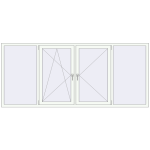 Купити Вікна 2760x1200 мм REHAU Euro 60 Білий (RAL 9016) з двох сторін