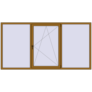 Купити Вікна 2700x1400 мм REHAU Euro 60 LIGHT_OAK з двох сторін
