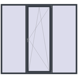 Купити Вікна 2470x2260 мм REHAU Euro 60 ANTHRACITE_GREY_STRUKTURAL з двох сторін