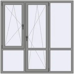 Купити Вікна 1800x1800 мм Altest Pony 375 RAL 9007 Grey aluminium з двох сторін