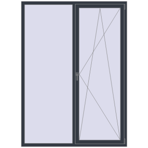 Купити Вікна 1600x2200 мм REHAU SYNEGO MD ANTHRACITE_GREY_STRUKTURAL з двох сторін