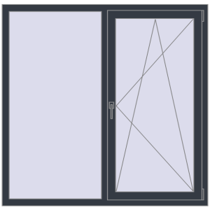 Купити Вікна 1460x1430 мм REHAU Euro 70 ANTHRACITE_GREY_STRUKTURAL з двох сторін