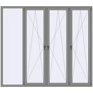 Купити Вікна 2500x2200 мм Altest Pony 375 RAL 9007 Grey aluminium з двох сторін
