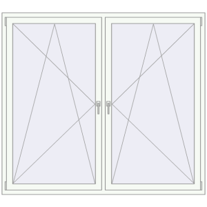 Металопластикове вікно 1900x1700 мм Двостулкове (комплектація: Базова). Вид зсередини Купити Вікна 1900x1700 мм REHAU Euro 70