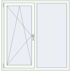 Купити Вікна 1300x1330 мм REHAU Brillant-Design Білий (RAL 9016) з двох сторін