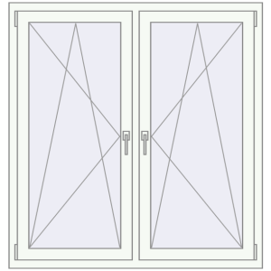 Купити Вікна 1280x1340 мм REHAU Euro 70 Білий (RAL 9016) з двох сторін