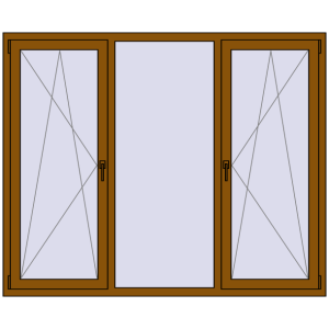 Купити Вікна 1900x1550 мм REHAU Euro 70 GOLDEN OAK з двох сторін
