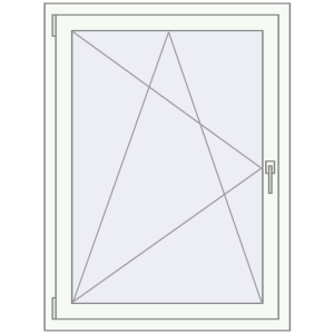 Металопластикове вікно 870x1200 мм Одностулкове (комплектація: За замовчуванням). Вид зсередини Купити Вікна 870x1200 мм REHAU Euro 60