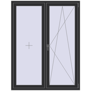 Купити Вікна 1350x1750 мм REHAU SYNEGO MD ANTHRACITE_GREY_GLATT з двох сторін