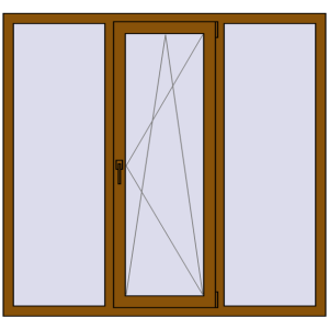 Купити Вікна 1600x1500 мм REHAU Euro 60 GOLDEN OAK з двох сторін