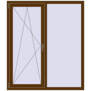Купити Вікна 1300x1500 мм REHAU Euro 60 WALNUT з двох сторін