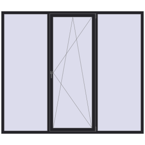 Купити Вікна 2500x2150 мм REHAU Euro 70 BLACK_ULTI-MATT з двох сторін