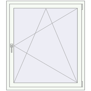Металопластикове вікно 1100x1200 мм Одностулкове (комплектація: Оптимальна). Вид зсередини Купити Вікна 1100x1200 мм REHAU Euro 60