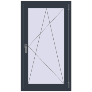Купити Вікна 700x1250 мм REHAU Euro 70 ANTHRACITE_GREY_STRUKTURAL з двох сторін