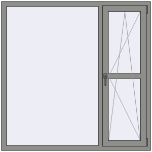 Купити Вікна 1500x1500 мм Altest Pony 375 RAL 9007 Grey aluminium з двох сторін