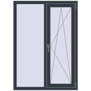 Купити Вікна 1010x1400 мм REHAU Euro 70 ANTHRACITE_GREY_STRUKTURAL з двох сторін