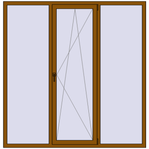Купити Вікна 1950x2000 мм REHAU Euro 60 GOLDEN OAK з двох сторін