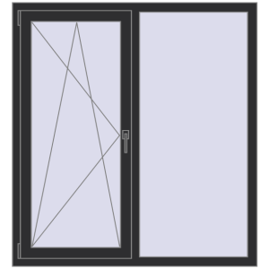 Купити Вікна 1300x1400 мм REHAU Euro 60 ANTHRACITE_GREY_GLATT з двох сторін