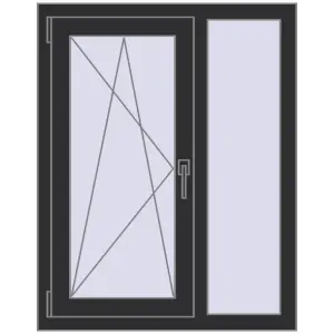Купити Вікна 800x1010 мм REHAU Euro 60 ANTHRACITE_GREY_GLATT з двох сторін