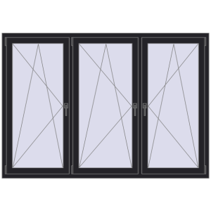 Купити Вікна 2000x1400 мм REHAU Euro 70 BLACK_ULTI-MATT з двох сторін