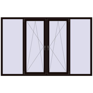 Купити Вікна 2500x1600 мм REHAU Euro 70 BLACK_BROWN з двох сторін