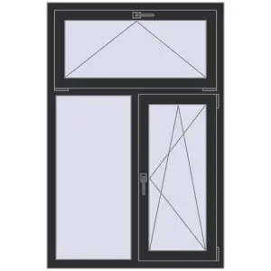 Купити Вікна 1000x1500 мм REHAU Euro 60 ANTHRACITE_GREY_GLATT з двох сторін