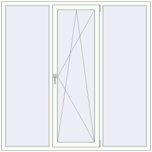 Металопластикове вікно 1800x1800 мм Тристулкове (комплектація: За замовчуванням). Вид зсередини Купити Вікна 1800x1800 мм REHAU Euro 60 Білий (RAL 9016) з двох сторін