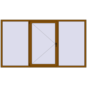 Купити Вікна 2600x1450 мм REHAU Euro 70 GOLDEN OAK з двох сторін