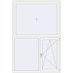 Металопластикове вікно 1500x2250 мм Двостулкове з фрамугою (комплектація: За замовчуванням). Вид зсередини Купити Вікна 1500x2250 мм REHAU Euro 60