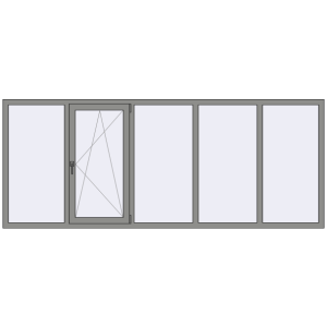 Купити Вікна 3000x1200 мм Altest Pony 375 RAL 9007 Grey aluminium з двох сторін