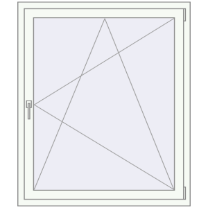 Металопластикове вікно 1050x1320 мм Одностулкове (комплектація: За замовчуванням). Вид зсередини Купити Вікна 1050x1320 мм REHAU Euro 70 Білий (RAL 9016) з двох сторін