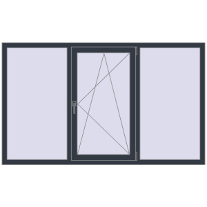 Металопластикове вікно 2000x1200 мм Тристулкове (комплектація: Оптимальна). Вид зсередини Купити Вікна 2000x1200 мм REHAU Euro 60