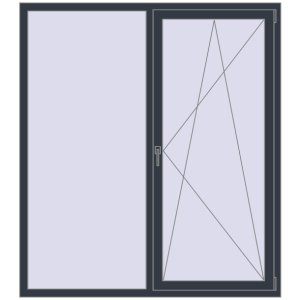 Купити Вікна 1600x1800 мм REHAU SYNEGO MD ANTHRACITE_GREY_STRUKTURAL з двох сторін