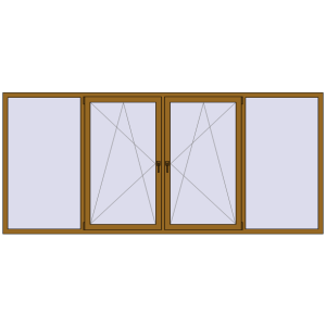 Купити Вікна 3350x1480 мм REHAU Euro 60 LIGHT_OAK з двох сторін