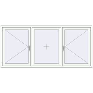 Металопластикове вікно 2300x1050 мм Тристулкове (комплектація: Базова). Вид зсередини Купити Вікна 2300x1050 мм REHAU Brillant-Design