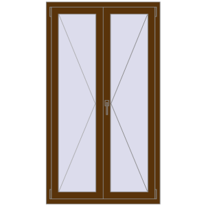 Купити Вікна 940x1670 мм REHAU Euro 70 WALNUT з двох сторін