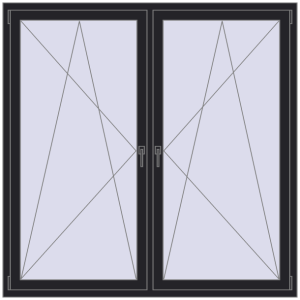 Купити Вікна 1700x1700 мм REHAU Brillant-Design BLACK_ULTI-MATT з двох сторін