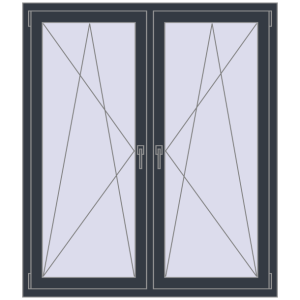 Купити Вікна 1300x1500 мм REHAU Brillant-Design ANTHRACITE_GREY_STRUKTURAL з двох сторін