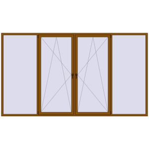 Металопластикове вікно 3700x2100 мм Із чотирьох частин (комплектація: Преміум). Вид зсередини Купити Вікна 3700x2100 мм REHAU Euro 70