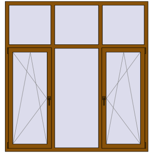 Купити Вікна 1900x2000 мм REHAU Euro 60 GOLDEN OAK з двох сторін