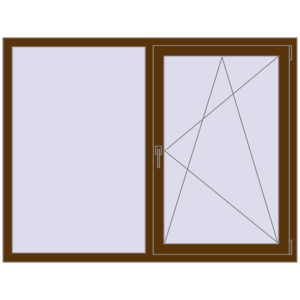 Купити Вікна 1600x1220 мм REHAU Euro 60 WALNUT з двох сторін