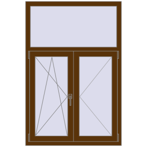 Купити Вікна 1000x1500 мм REHAU Euro 60 WALNUT з двох сторін