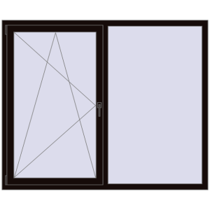 Купити Вікна 1750x1440 мм REHAU Euro 70 BLACK_BROWN з двох сторін