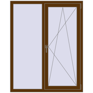 Купити Вікна 1180x1480 мм REHAU Brillant-Design WALNUT з двох сторін