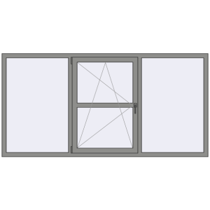 Купити Вікна 2400x1200 мм Altest Pony 375 RAL 9007 Grey aluminium з двох сторін