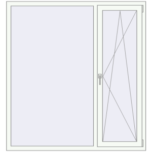 Металопластикове вікно 1560x1670 мм Двостулкове (комплектація: Оптимальна). Вид зсередини Купити Вікна 1560x1670 мм REHAU SYNEGO MD