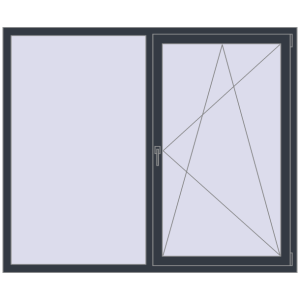 Купити Вікна 1800x1500 мм REHAU Euro 70 ANTHRACITE_GREY_STRUKTURAL з двох сторін
